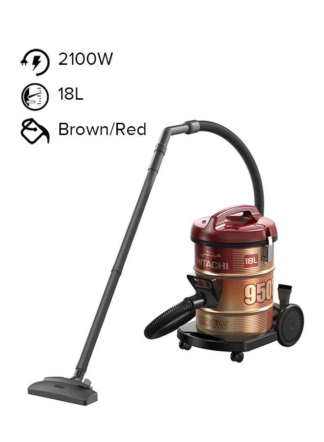 Drum Type Vacuum Cleaner 18 L 2100 W CV950F 24CBS WR Wine red