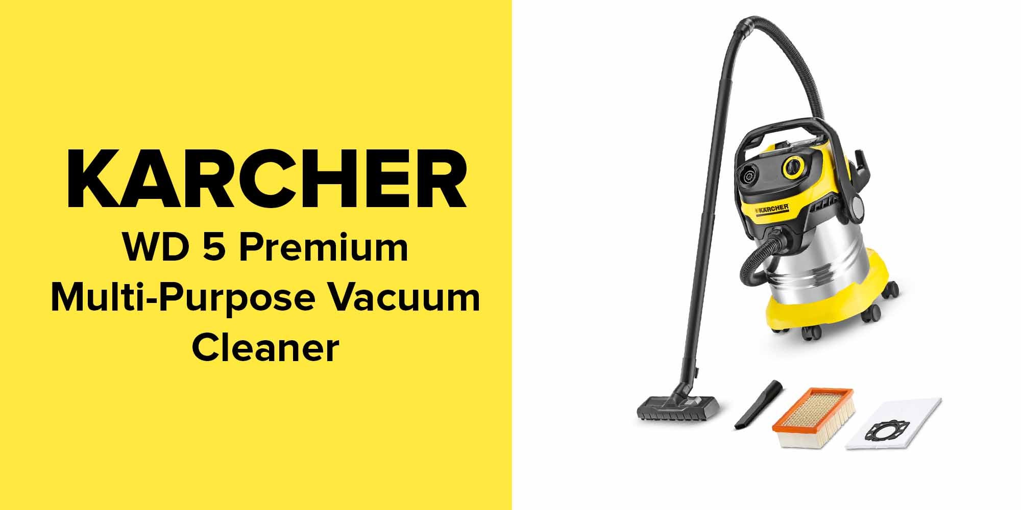 WD 5 Premium Multi-Purpose Vacuum Cleaner 1100 W 13482350 Yellow/Black/Silver