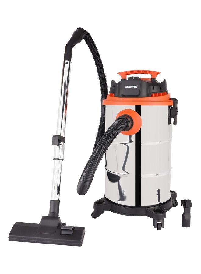 Vacuum Cleaner, 30L Dust Bag Capacity, 5M Cord Length, 3 In 1 Function, Wet, Dry And Blow, Powerful Suction, Perfect For Home, Office, Apartments, Easy To Move 1400 W GVC19032 Silver