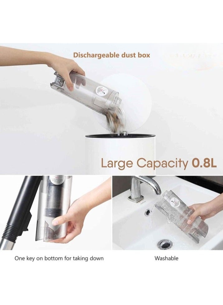 DX600 Handheld Vacuum Cleaner 2 in 1 800ml Large Capacity Dust Bin 15kPa Suction Power Stainless Steel Filter 4 Layers HEPA Filter Updated Version