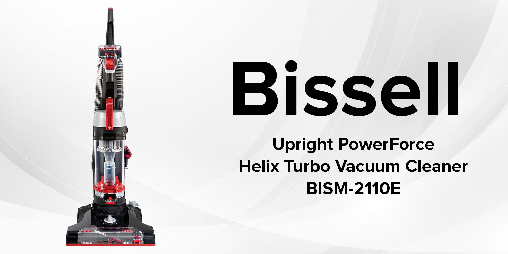 Upright Vacuum Cleaner PowerForce Helix Turbo: Exclusive Dirt Separation System, Enhanced Cleaning Performance, Five Height Adjustments, Large Capacity Dirt Cup, Promotes Healthier Living 1 L 1100 W BISM-2110E Red