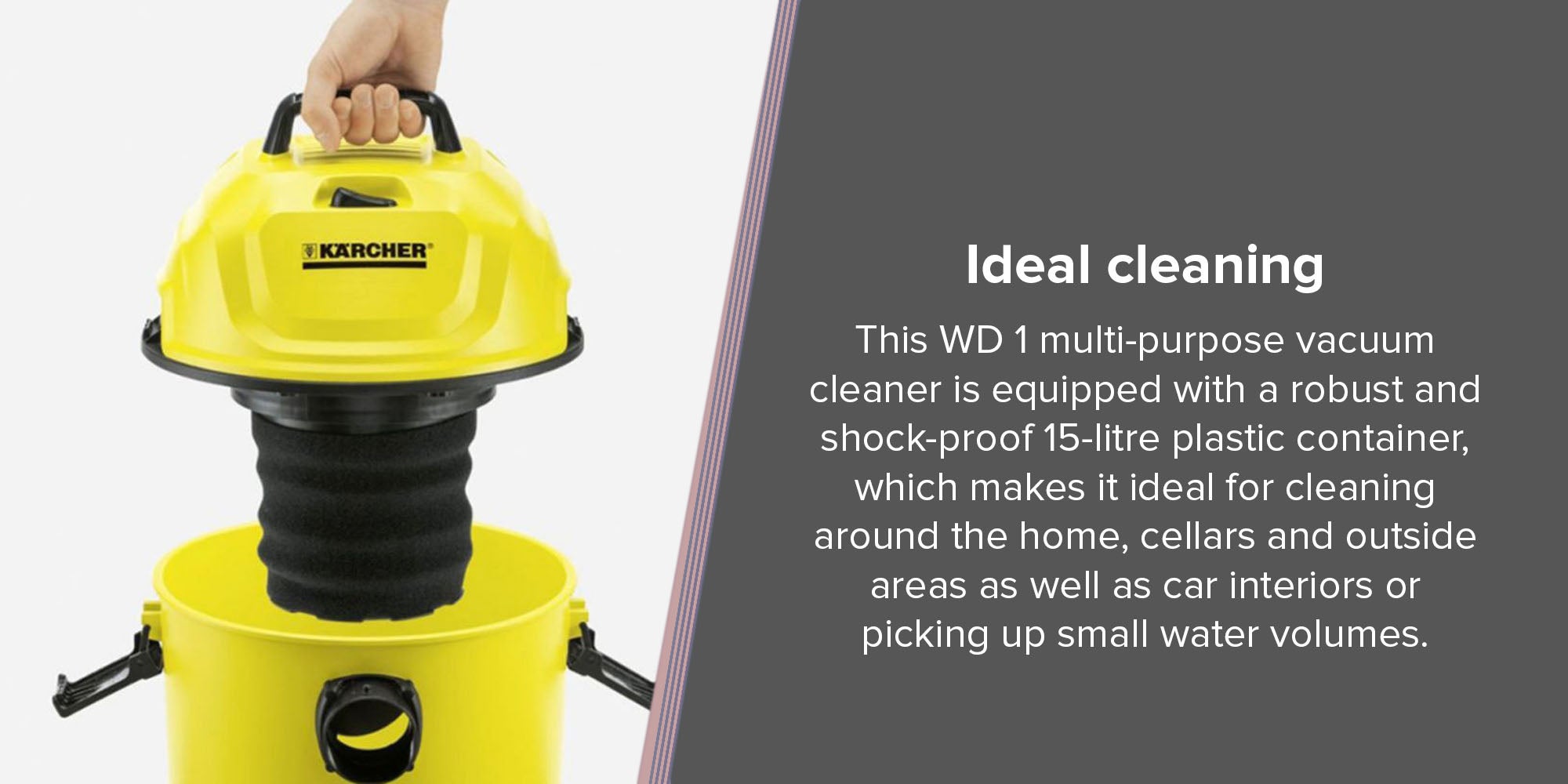 Canister Vacuum Cleaner 1000W 15 L 1000 W WD 1 Yellow/Black/Silver