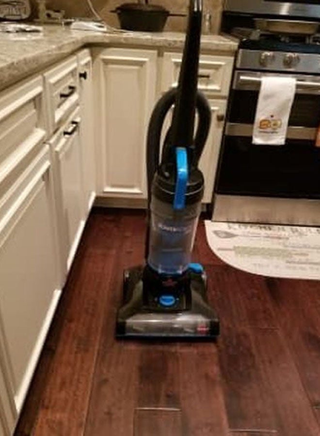 Upright Vacuum Cleaner PowerForce with Rotating Brush: Helix PowerForce Technology, Powerful Suction, Versatile Height Adjustments, Edge-to-Edge Cleaning, Efficient Dirt Separation, Lightweight and Maneuverable Design 1 L 1100 W BISM-2111E Blue/Black/Silver