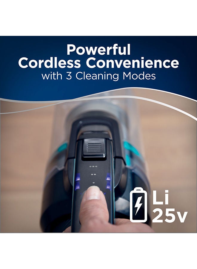 Stick Vacuum OmniPet Cordless: Powerful Cleaning Performance, Long Runtime, Hands-Free Emptying, Tangle-Free Brush Roll, Versatile Cleaning 0.4 L 25 W 2602H Black/Electric Blue