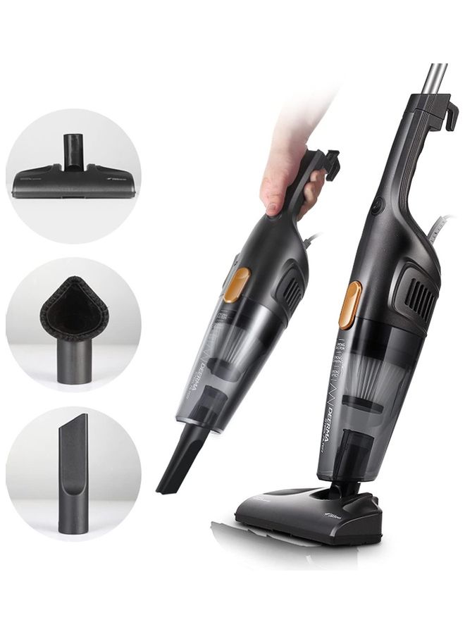 Lightweight Handheld and Upright 2 in 1 Portable Vacuum Cleaner For Home Hard Floor Carpet with Productive HEPA filtration 600 W DX115C Black