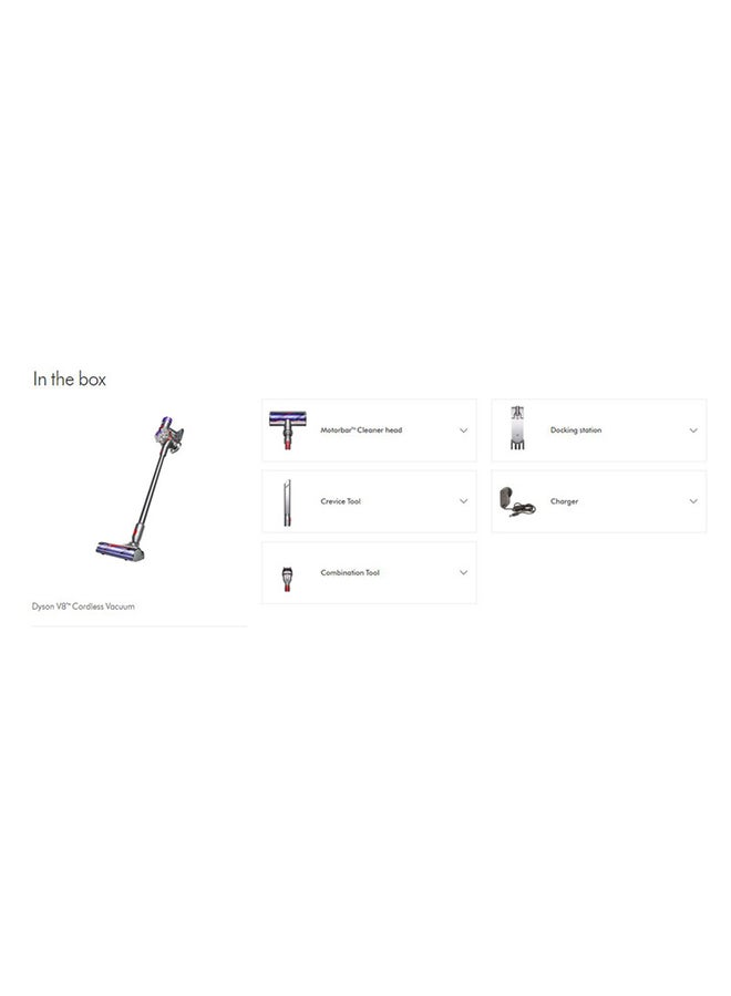 V8™ Cordless Vacuum 425 W V8 Silver/Nickel