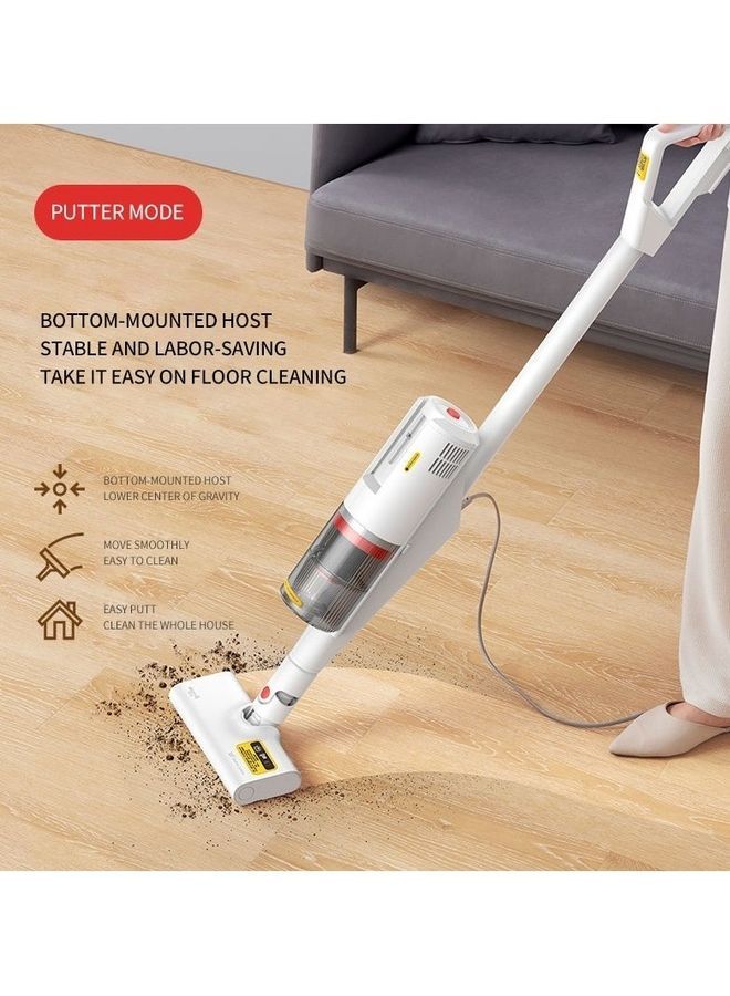 3-In-1 Portable Handheld Vacuum Cleaner With Powerful Central HEPA Filter and Ultralight Design, Side Cyclone Duct System for Home, Car and Office 500 ml 600 W DX888 White