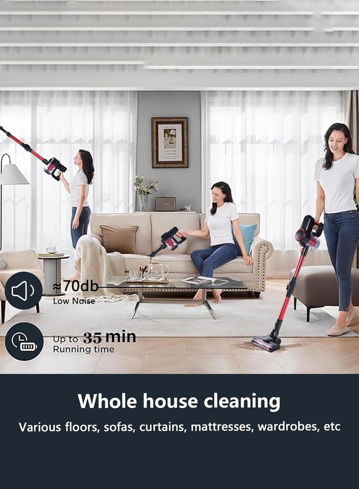 6-in-1 Cordless Vacuum Cleaner, 14000pa Stick & Handheld Vacuum Cleaner with Brushless Motor, 180° Foldable Wand,Lightweight Portable Vacuum Cleaner for Hard Floor Car Carpet Pet Hair Cleaning