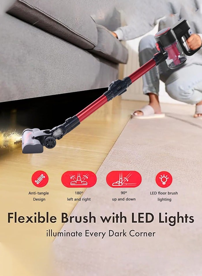 6-in-1 Cordless Vacuum Cleaner, 14000pa Stick & Handheld Vacuum Cleaner with Brushless Motor, 180° Foldable Wand,Lightweight Portable Vacuum Cleaner for Hard Floor Car Carpet Pet Hair Cleaning