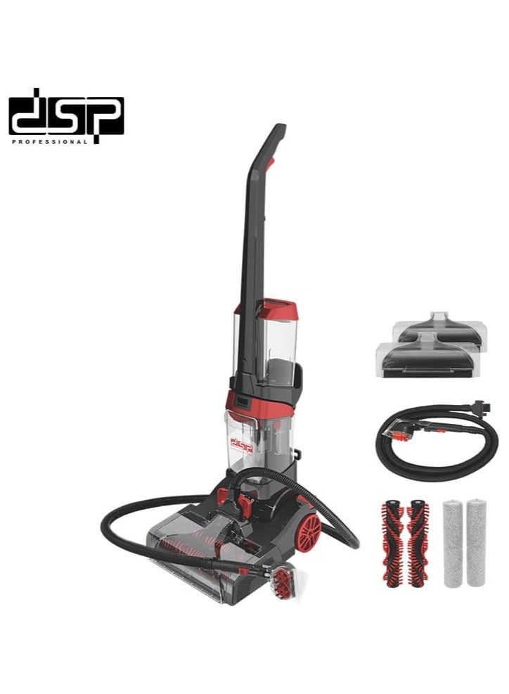 DSP High Power upright 800W Carpet Vacuum Cleaner with Heat Function Steam Vacuum Cleaner for Carpet and Sofa with Multiple Usage Scenarios TURBO Multi-usage Vacuum Cleaner KD2042. (Red/Black)