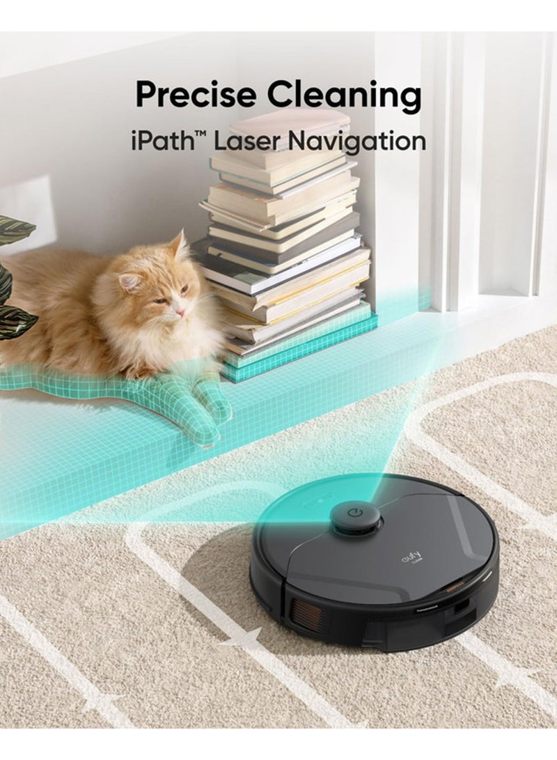 Clean X8 Pro Robotic Vacuum Cleaner, Twin-Turbine 2× 4,000 Pa Powerful Suction, Active Detangling Roller Brush, and iPath Laser Navigation for Pet Hair Deep Cleaning on Carpet 335 ml 50 W T2266 Black