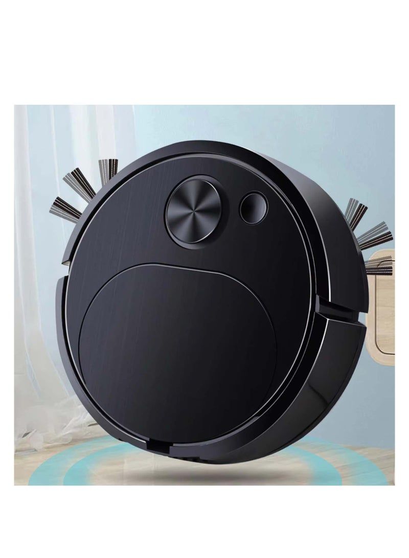 Robot Vacuum Cleaner, 3 in 1 Robot Vacuum Cordless USB Recha rgeable, Strong Suction & Low Noise, Electric Robotic Vacuum Cleaner with Mop for Hair Hard Floor Carpet(Black)