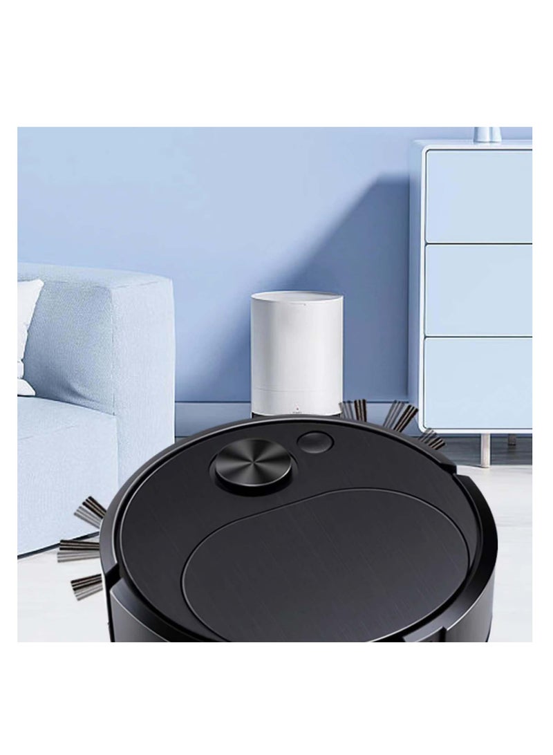 Robot Vacuum Cleaner, 3 in 1 Robot Vacuum Cordless USB Recha rgeable, Strong Suction & Low Noise, Electric Robotic Vacuum Cleaner with Mop for Hair Hard Floor Carpet(Black)