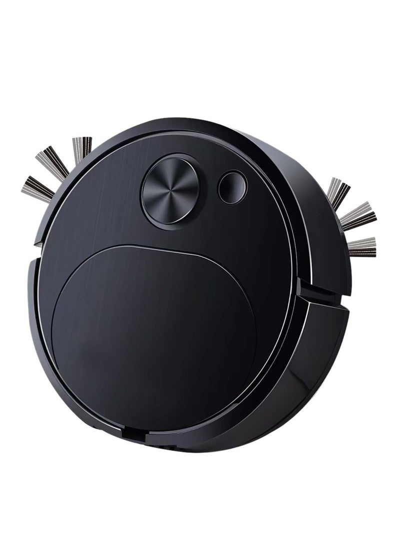 Robot Vacuum Cleaner, 3 in 1 Robot Vacuum Cordless USB Recha rgeable, Strong Suction & Low Noise, Electric Robotic Vacuum Cleaner with Mop for Hair Hard Floor Carpet(Black)