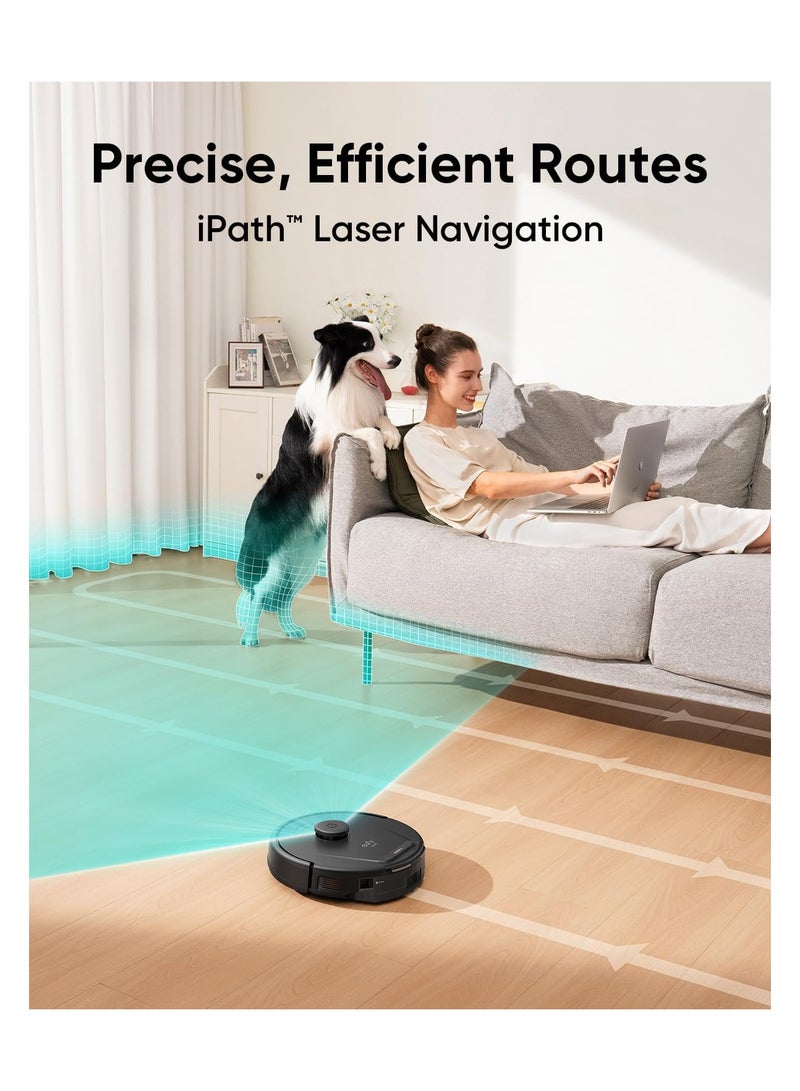 Clean L60 Robot Vacuum Cleaner, Ultra Strong 5,000 Pa Suction, iPath Laser Navigation, For Deep Floor Cleaning, Ideal for Hair, Hard Floors 350 ml 12 W T2267 Black