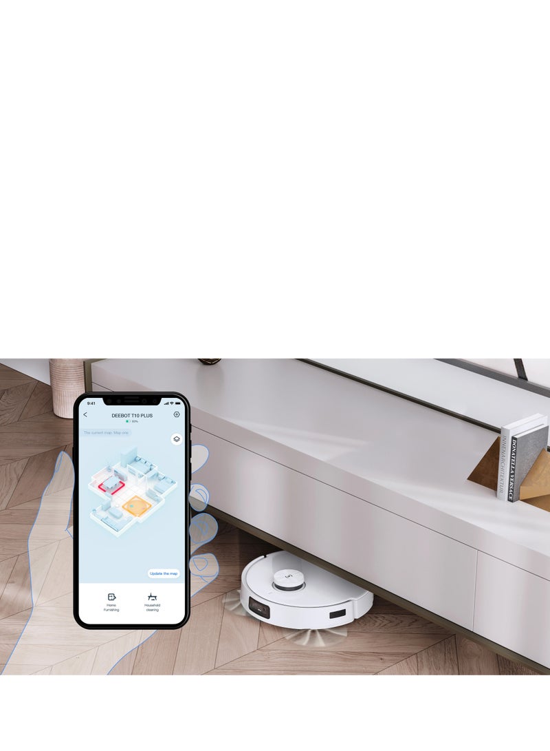 DEEBOT T10  Smart Robotic Vacuum Cleaner With Mop 45 W DBX33 White