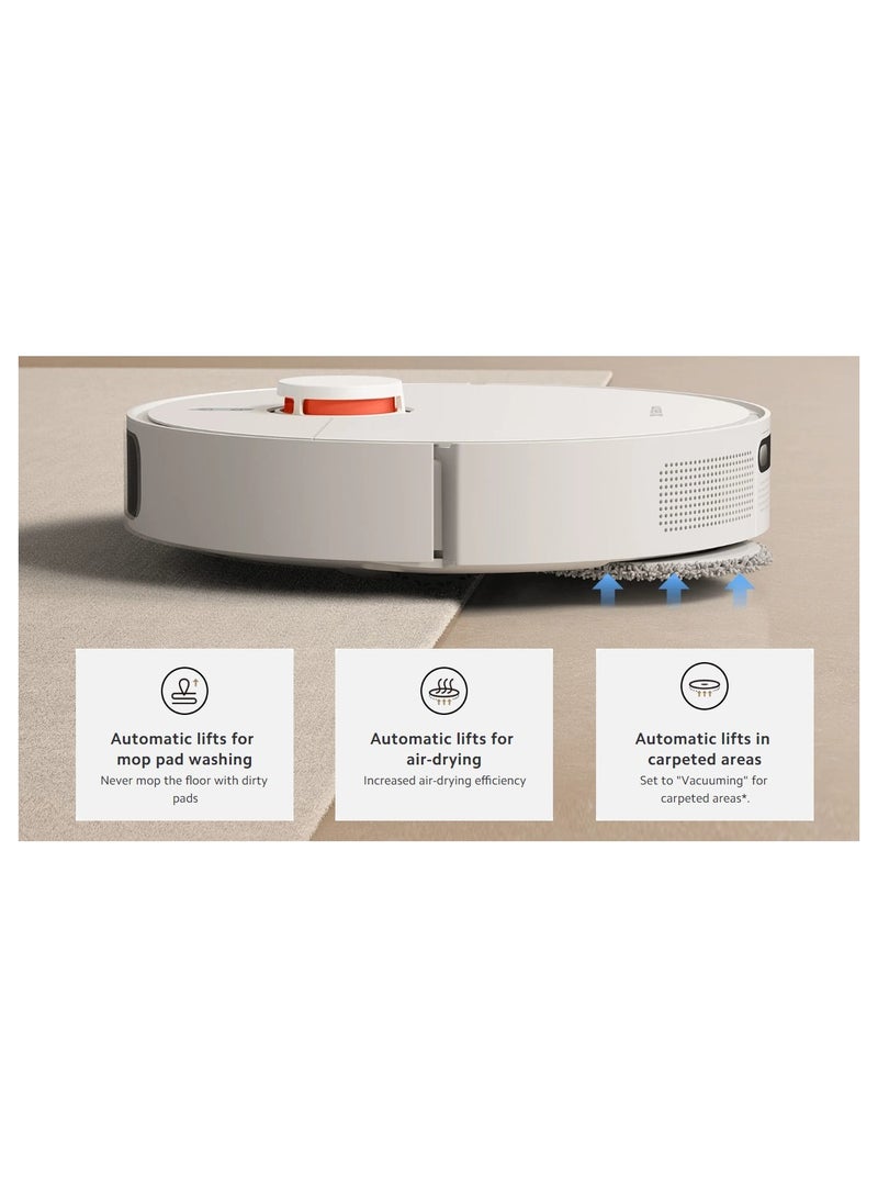 Robot Vacuum X20+ White | 6000Pa powerful suction | 4L super-large-capacity water tank| Voice Control | App Control | 1000 W C102 | BHR8125EN | BHR8124EU White