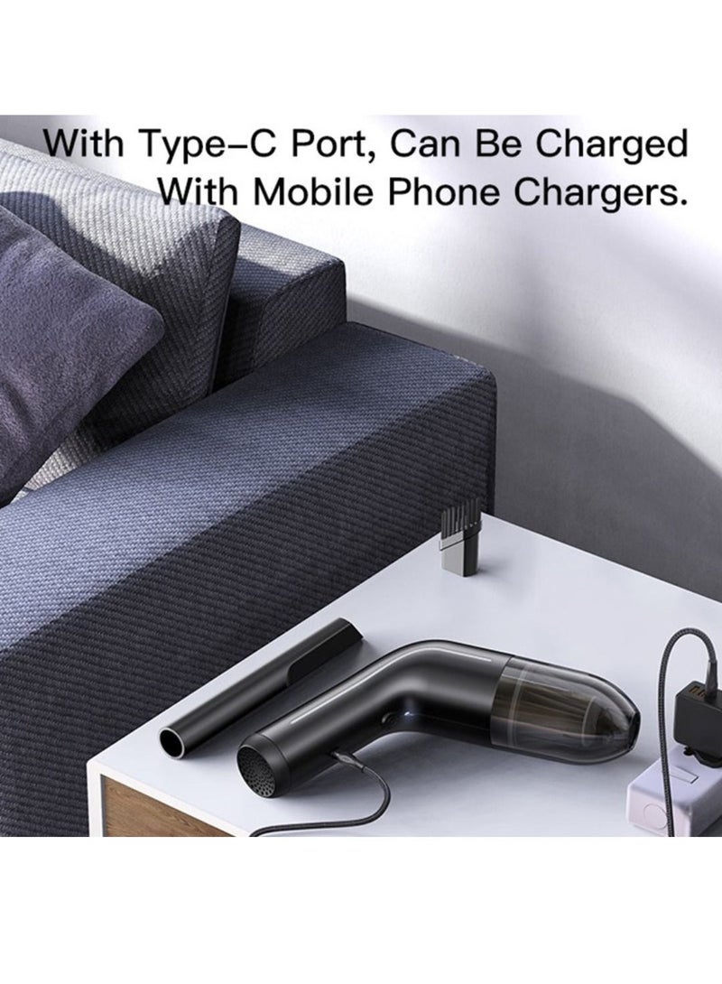 Portable Cordless Handheld Vacuum Cleaner, 6000PA Strong Suction, 60W Rechargable, Dry Use