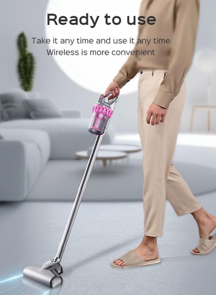 4 in 1 Cordless Vacuum Cleaner,10000Pa UV Mite Removal, Stick Handheld Vacuum Cleaner Ultra Quiet,Lightweight Vacuum Cleaner with HEPA Filter For Home/Car/Pet and Carpet Cleaning