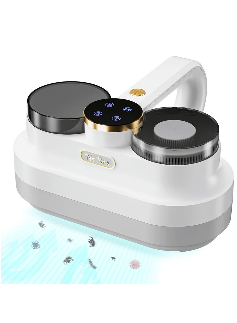 Anti-allergen Mattress Vacuum, Bed Vacuum Cleaner W/UVC, True HEPA, Ultrasonic Vacuum, Powerful Suction, Removes Pet Hair, Dust Mite, Bacteria, Pollen, Dander for Deep Clean On Fabric