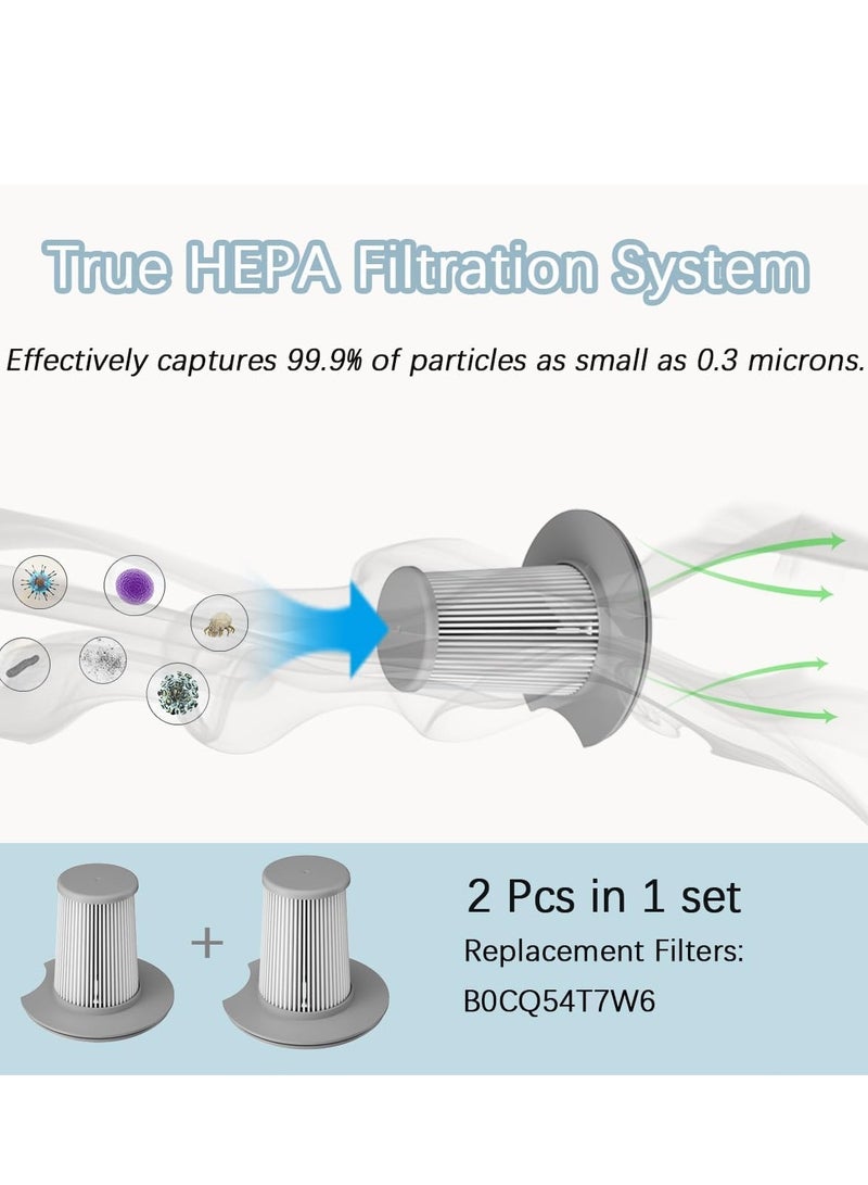Anti-allergen Mattress Vacuum, Bed Vacuum Cleaner W/UVC, True HEPA, Ultrasonic Vacuum, Powerful Suction, Removes Pet Hair, Dust Mite, Bacteria, Pollen, Dander for Deep Clean On Fabric