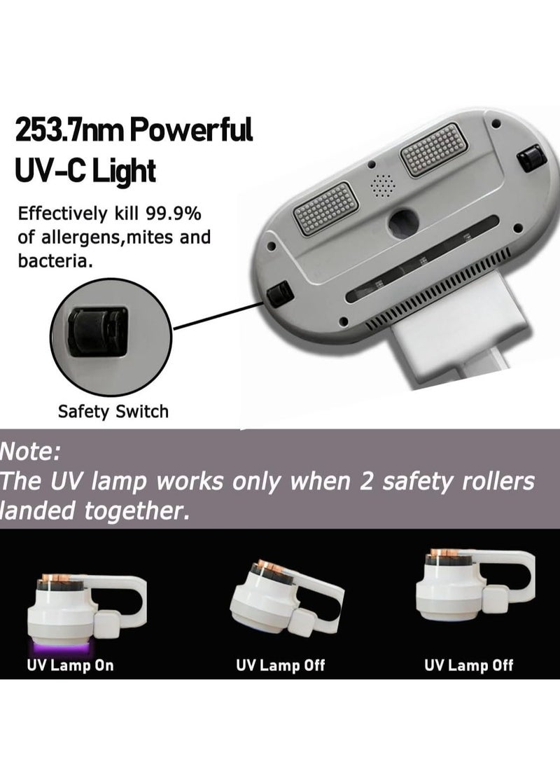 Anti-allergen Mattress Vacuum, Bed Vacuum Cleaner W/UVC, True HEPA, Ultrasonic Vacuum, Powerful Suction, Removes Pet Hair, Dust Mite, Bacteria, Pollen, Dander for Deep Clean On Fabric