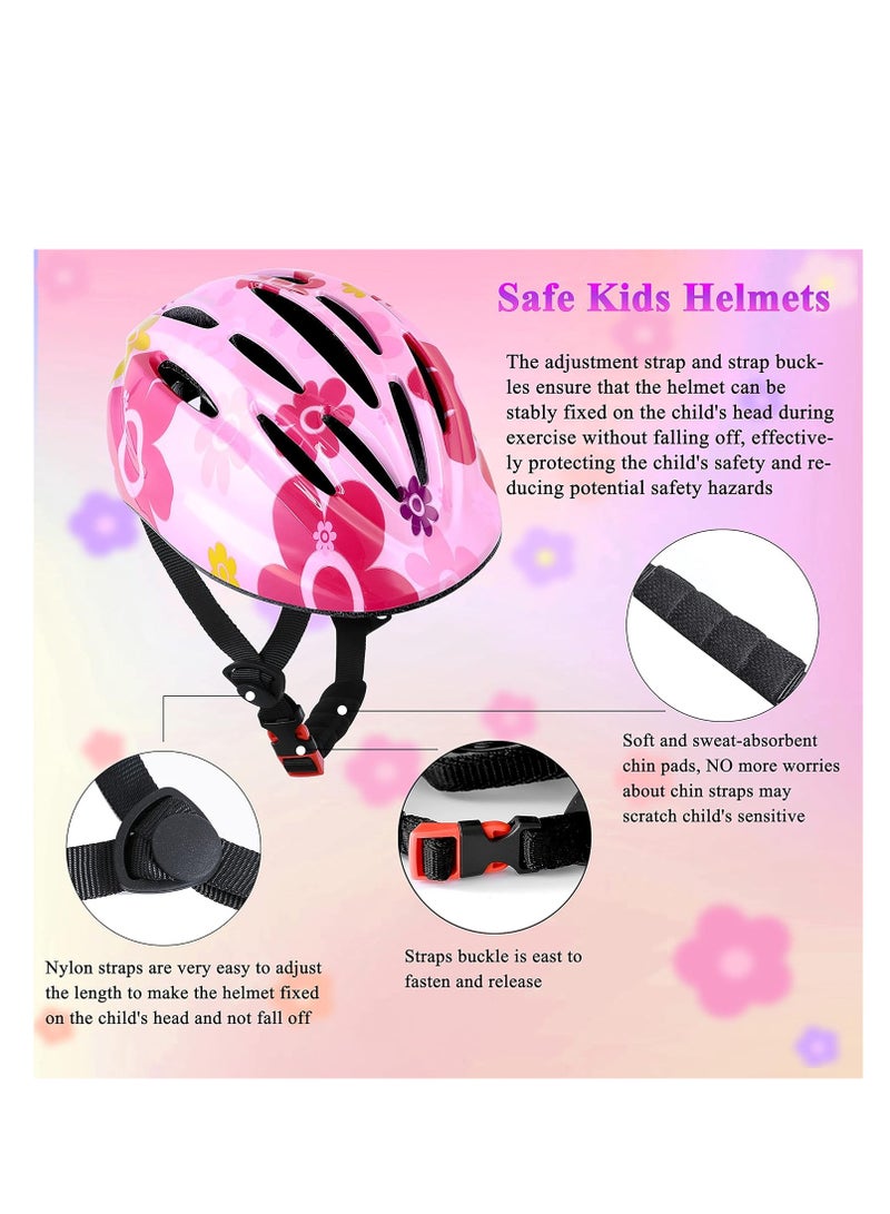 Kids Helmet And Pad Set 7 In 1 Adjustable Safety Toddler Helmet Kids Bike Helmet Protective Gear Set For Scooter Skateboard Roller Skating Cycling