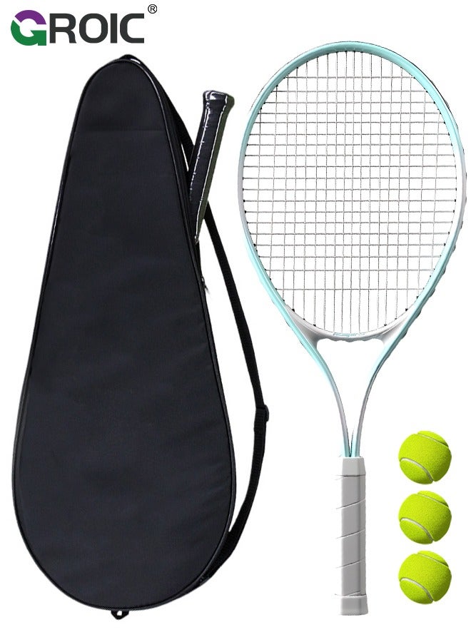 Tennis Rackets for Adults, 27 Inch Tennis Racquets with 3 Balls, 1 Bag，Pro Tennis Training Equipment, Recreational Students Beginner Tennis Racket, Comfortable Handle with Pre-Strung