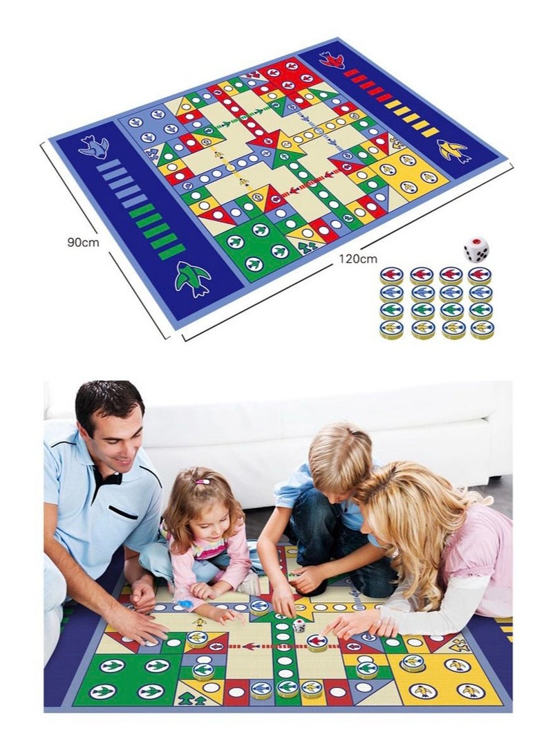 Super sized double-sided 2-in-1 flying chess+Monopoly Weng crawling mat adult party parent-child puzzle game mat toy