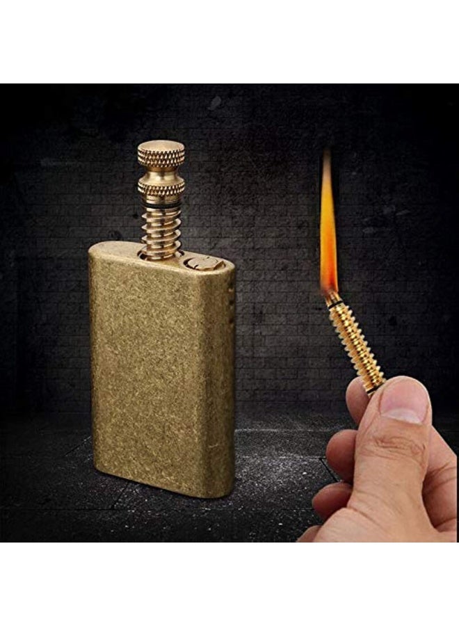 Morisk  Lighter Permanent Match Cool Pipe Lighter Fluid Refillable Copper Vintage Trench Lighters Creative Auto Fire Starter Edc Reusable Forever Matches Unique Birthday Gift For Men Dad Husband