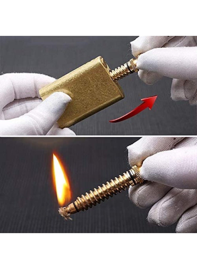 Morisk  Lighter Permanent Match Cool Pipe Lighter Fluid Refillable Copper Vintage Trench Lighters Creative Auto Fire Starter Edc Reusable Forever Matches Unique Birthday Gift For Men Dad Husband
