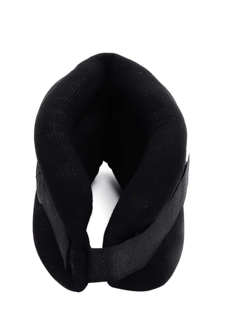 Soft Foam Neck Brace for Neck Pain and Support, Adjustable Plastic Part, Soft Cervical Collar for Sleeping, Vertebrae Whiplash Wrap Aligns, Stabilizes & Relieves Pressure in Spine, Black