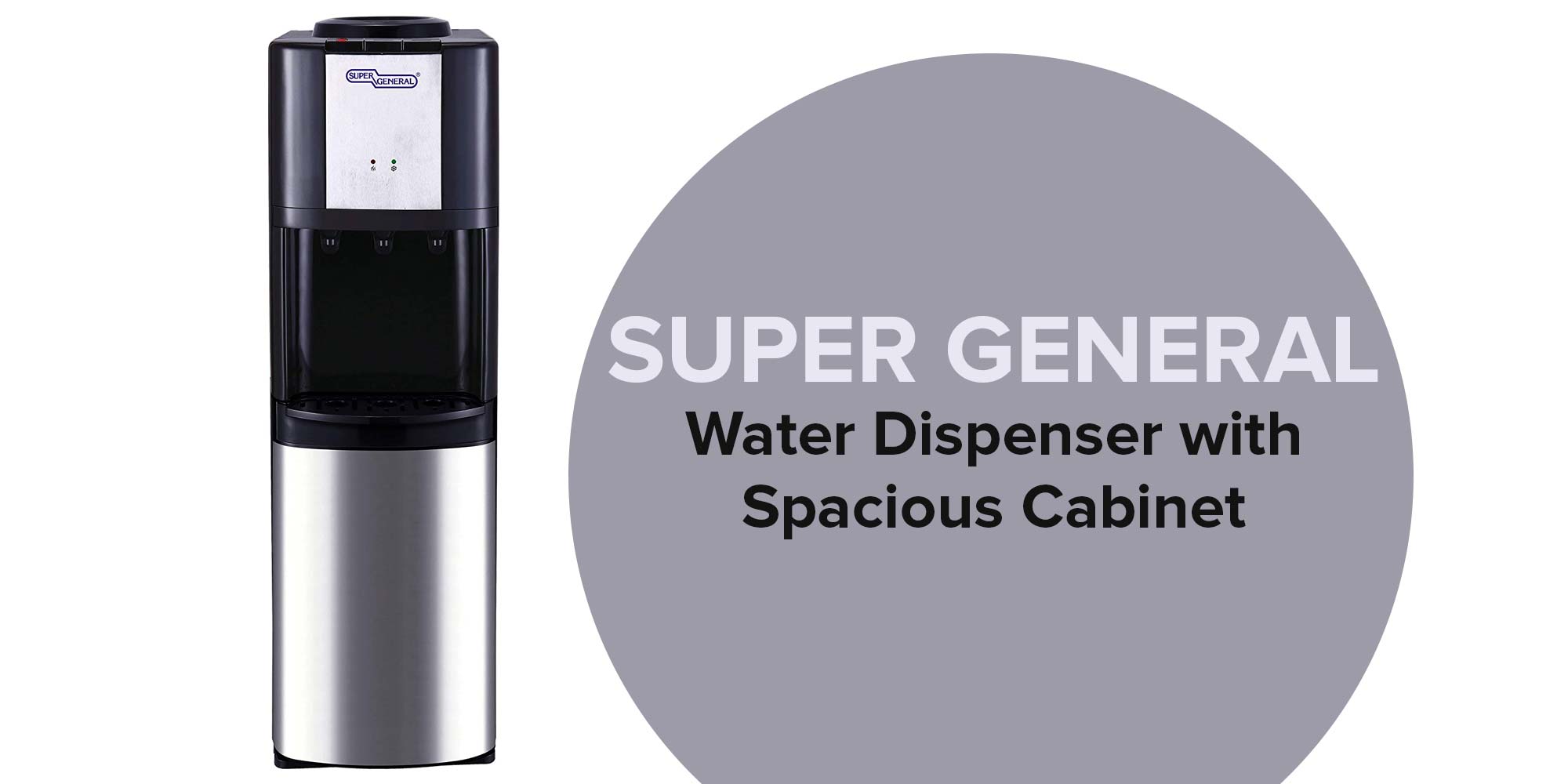 Water Dispenser With Spacious Cabinet 10L SGL2271 Silver/Black