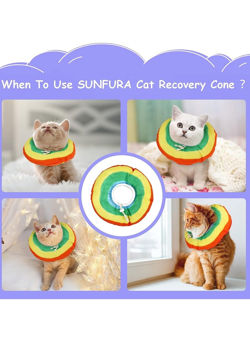 Cat Cone After Surgery, Pet Soft Recovery Collar Cones for Kitten Small Dogs Anti Licking Wounds, Adjustable Cats E Collar Cute Waterproof Elizabethan Collars, L