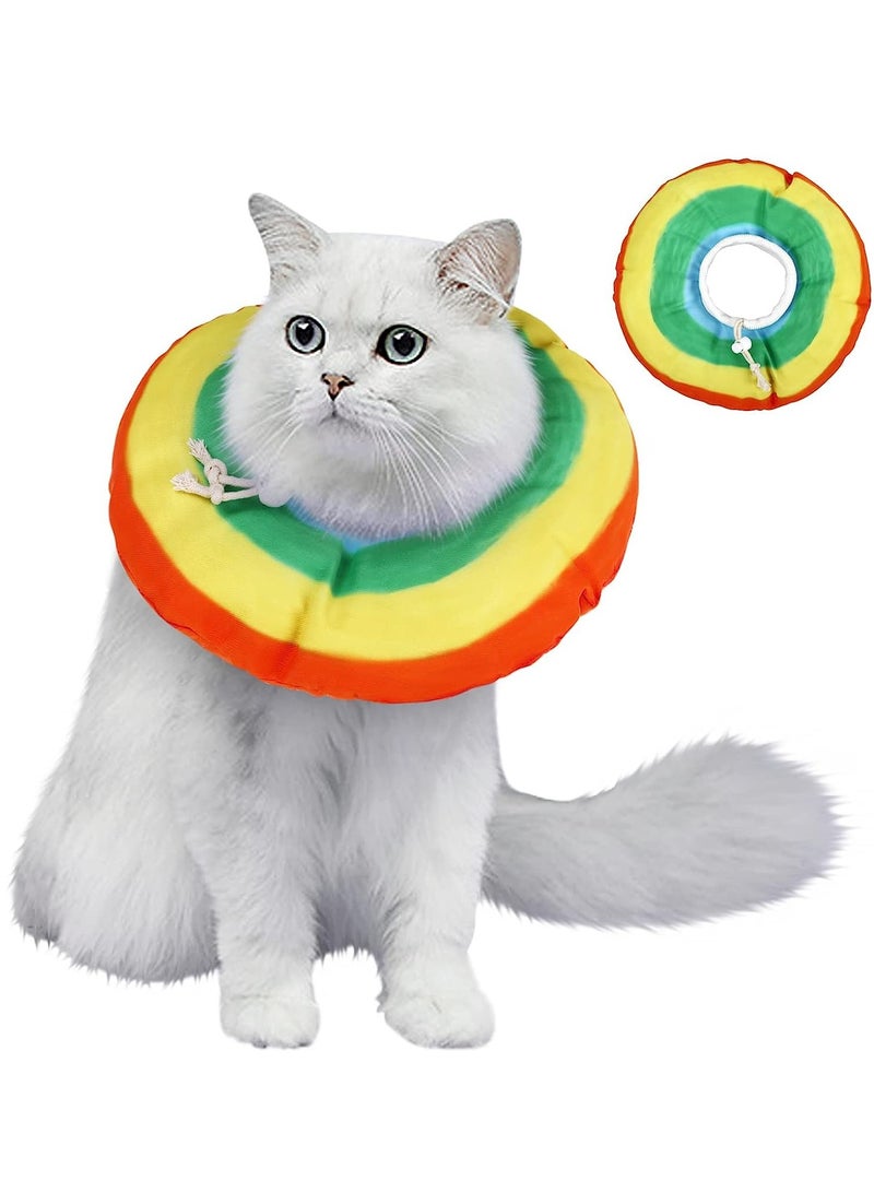 Cat Cone After Surgery, Pet Soft Recovery Collar Cones for Kitten Small Dogs Anti Licking Wounds, Adjustable Cats E Collar Cute Waterproof Elizabethan Collars, L