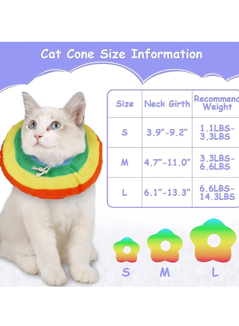 Cat Cone After Surgery, Pet Soft Recovery Collar Cones for Kitten Small Dogs Anti Licking Wounds, Adjustable Cats E Collar Cute Waterproof Elizabethan Collars, L