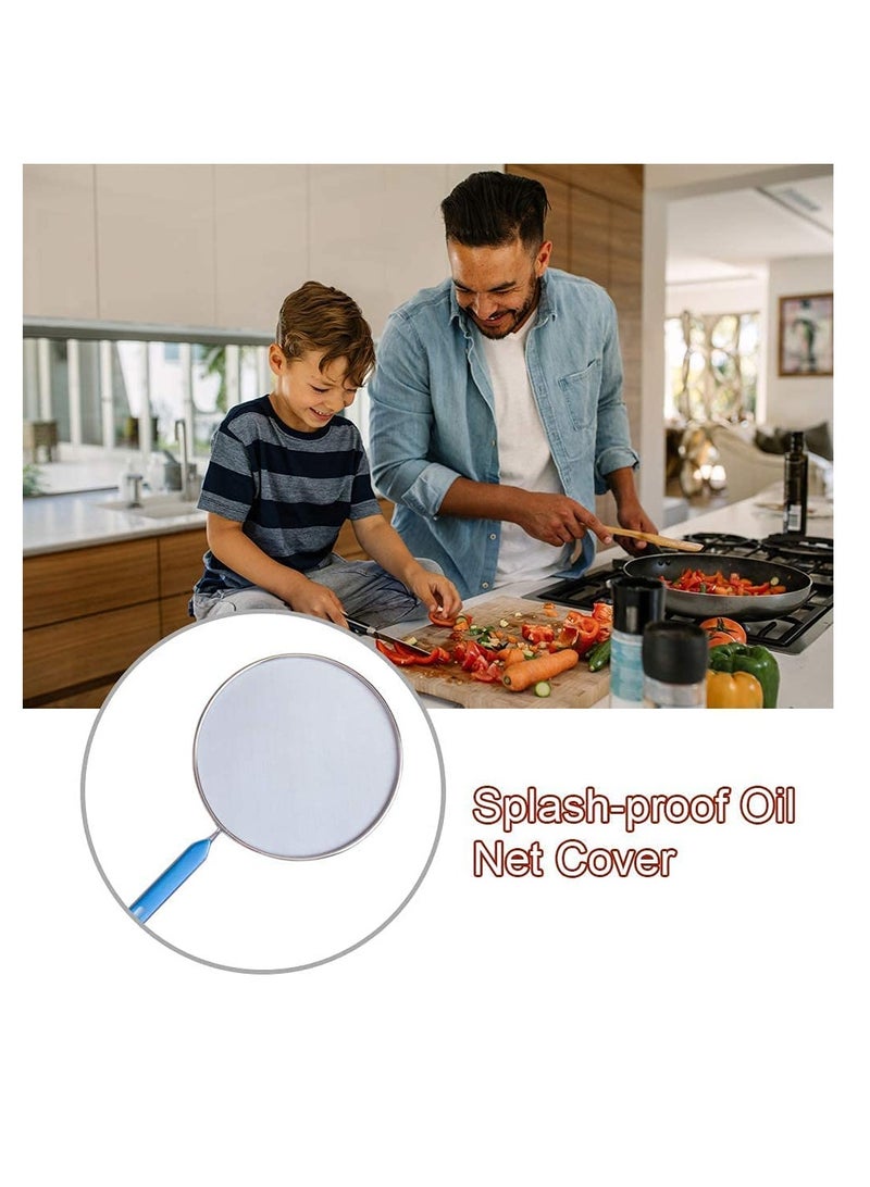 Non-Stick Frying Pan Splatter Screen - Oil Splash Guard Mesh Lid for Cooking, Black Kitchen Essential