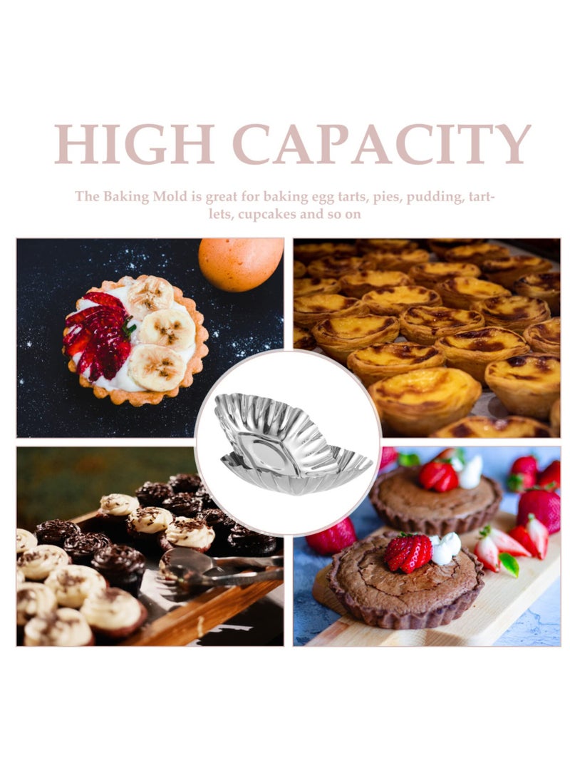 20pcs Cake Cup Kitchen Things, Kitchen Stuff Stainless Steel Molds Egg Tart Making Molds Egg Tart Molds Mold Diy Tart Molds Tart Supply Household Muffin Cup Picnic Supplies