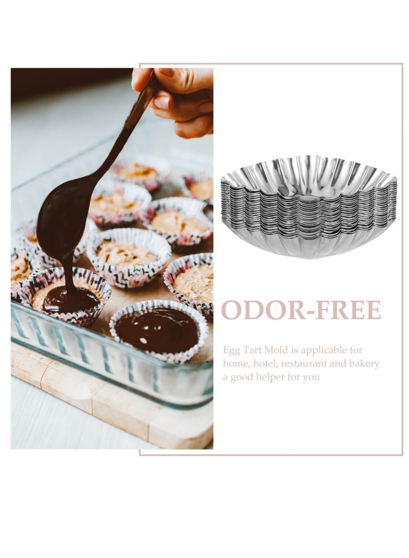 20pcs Cake Cup Kitchen Things, Kitchen Stuff Stainless Steel Molds Egg Tart Making Molds Egg Tart Molds Mold Diy Tart Molds Tart Supply Household Muffin Cup Picnic Supplies