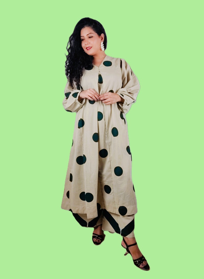 Flared Cotton Kurta Pant 2pc Set | Indian Dress for Women | Traditional Dress Salwar Kameez Kurti Pant Dupatta Set | Ready to Wear Ethnic Kurta Set