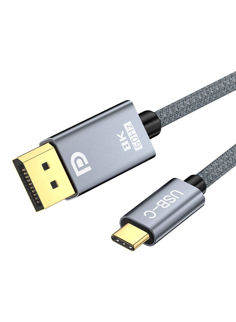 USB C to DisplayPort, 8K 60Hz Non-Bidirectional Type C to DP Cable 6.6FT/2M(4K 60Hz 144Hz 120Hz) 32.4Gbps, C to DP Cord for MacBook Pro, MacBook Air/iPad Pro 2020, XPS