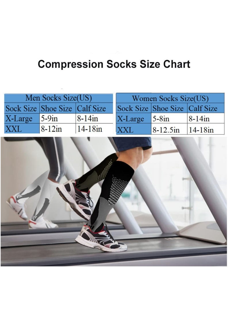 Compression Socks (3 Pairs) for Men Circulation 20-30 mmHg Medical Compression Stockings Women Nursing