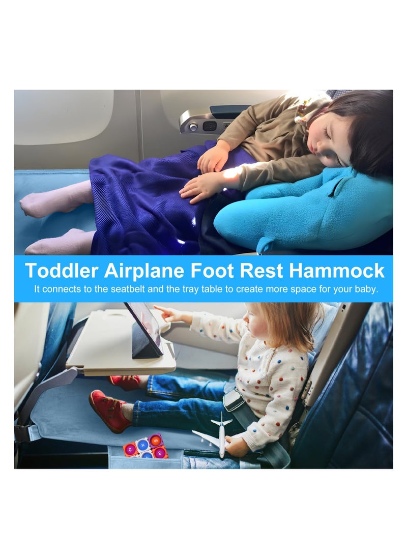 Toddler Airplane Bed, Airplane Seat Extender for Kids, Airplane Bed with Side Pockets, Kids Airplane Travel Essentials, Baby Portable Plane Bed Foot Rest for Flights, for Leg Rest & Lie Down