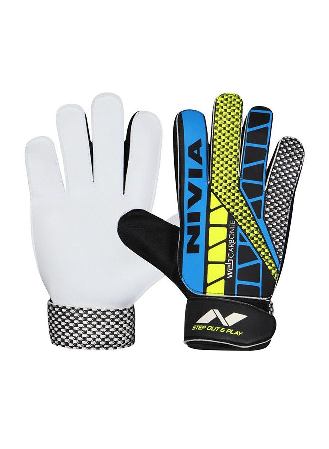 Carbonite Web Goalkeeper Latex Double Hand Gloves with Grip | Small | for Men & Women | for Football, Soccer goalkeeping