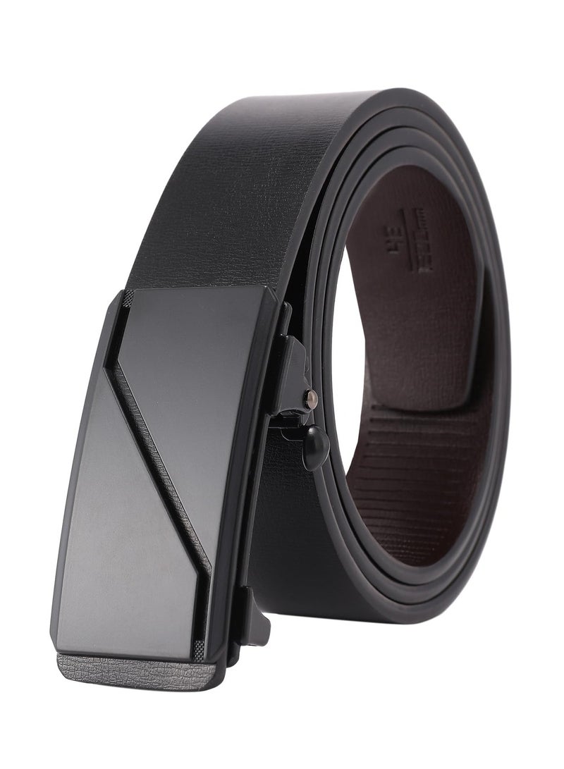 Leather Ratchet Belt for Men, Automatic Adjustable Click Buckle Belts, for Dress Casual Trim to Fit
