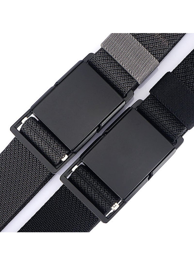 Mens Quick Release Elastic Belt, Outdoor Tactical Magnetic Buckle Stretch Webbed Work Golf Belts for Men, 3.4CM Wide