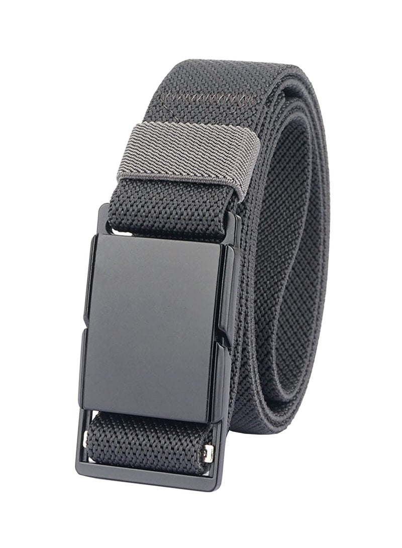 Mens Quick Release Elastic Belt, Outdoor Tactical Magnetic Buckle Stretch Webbed Work Golf Belts for Men, 3.4CM Wide