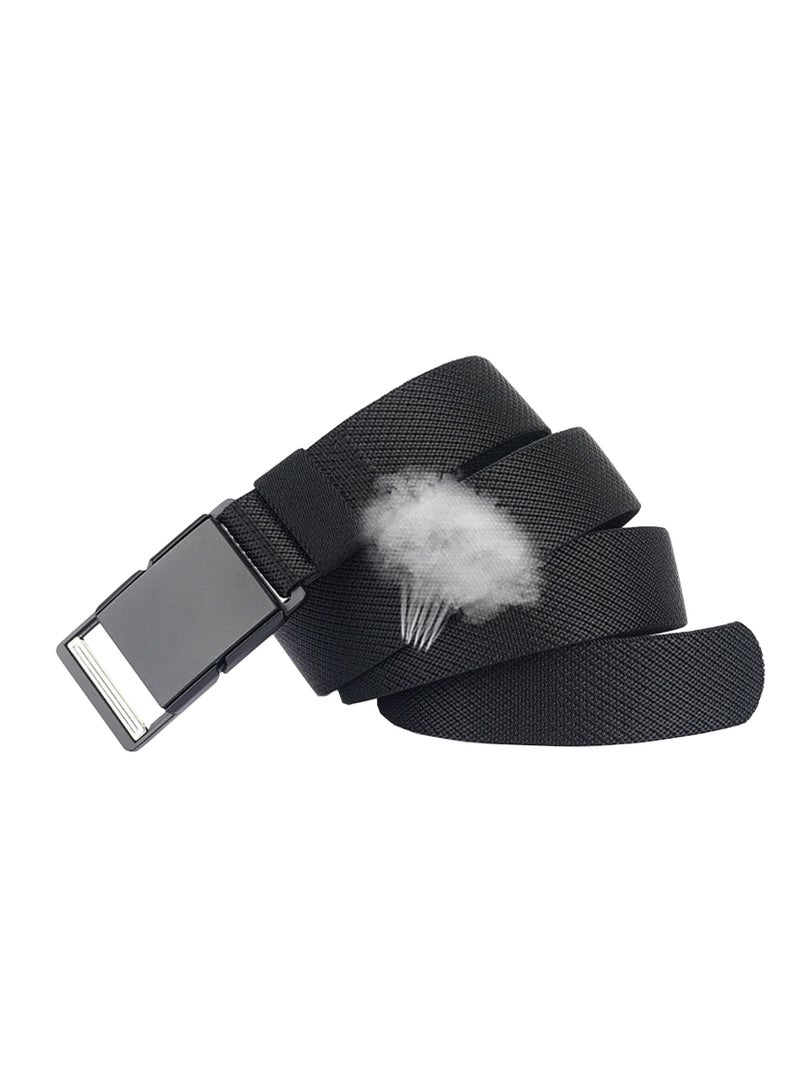 Mens Quick Release Elastic Belt, Outdoor Tactical Magnetic Buckle Stretch Webbed Work Golf Belts for Men, 3.4CM Wide