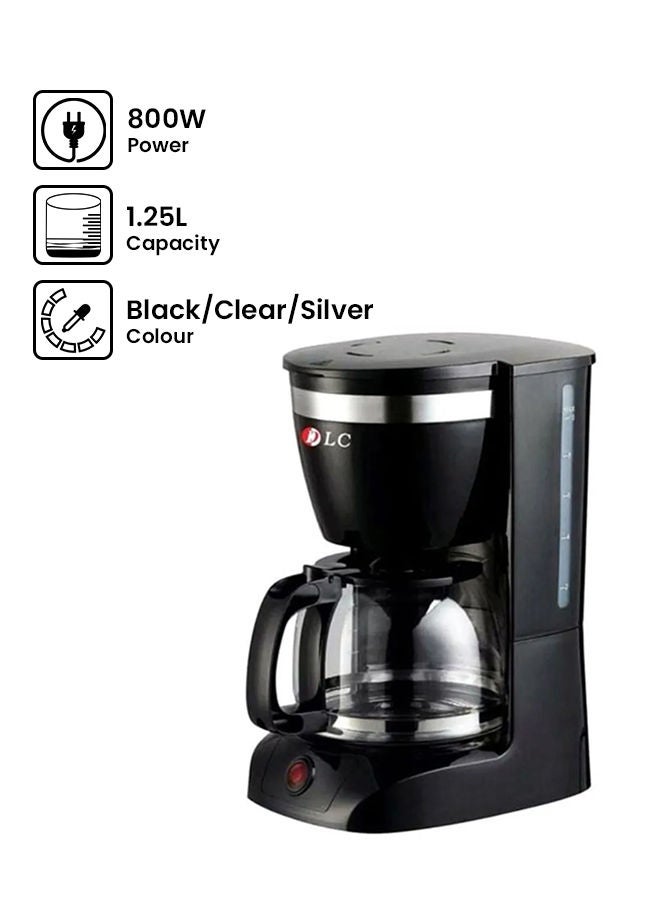 Liquid Filter Coffee Machine 1.25 L 800.0 W DLC-CM7302 Black/Clear/Silver