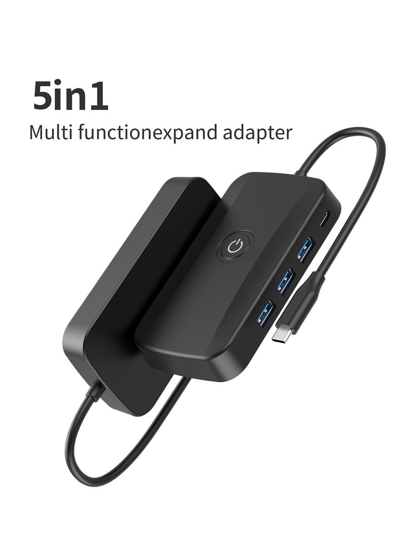 USB C Wireless HDMI Transmitter and Receiver, 50m 5G Wireless HDMI Extender Kit with 3 USB 3.0 Ports, PD 100W, USB C to HDMI Adapter for Streaming Video/Audio to HDTV, Monitor, Type C Phone/Laptop